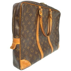 Louis Vuitton Voyage Porte Monogram Document Brown Briefcase Leather